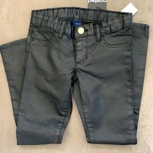NWT gap girls black coated jeans